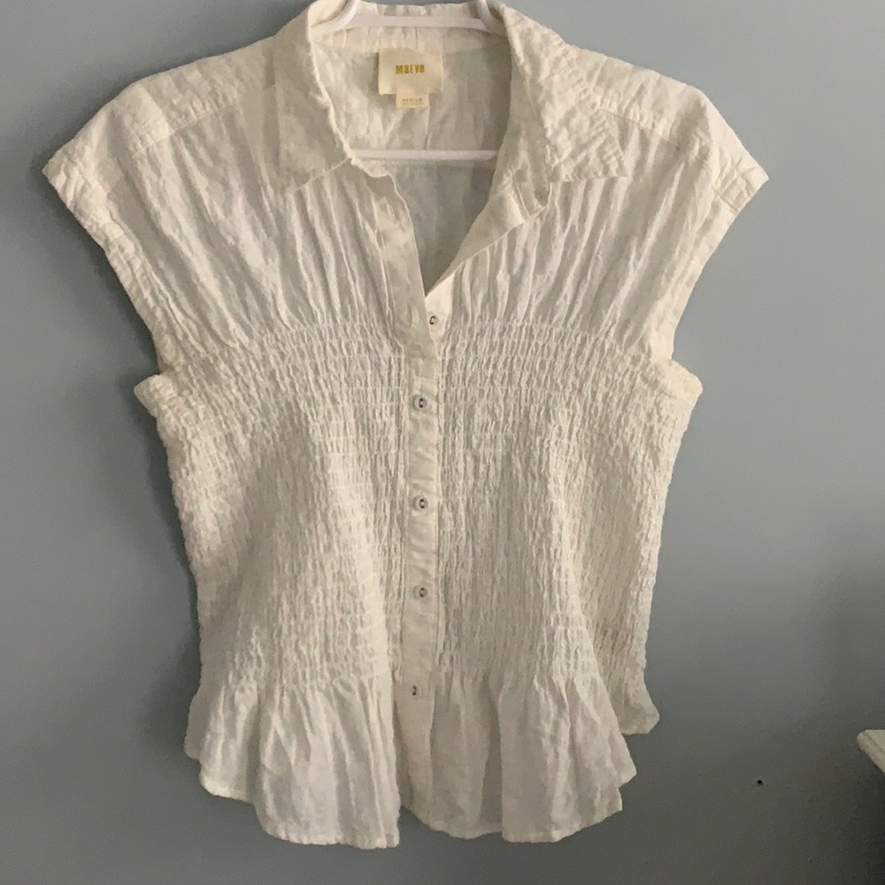 Anthropologie white top sz. Medium